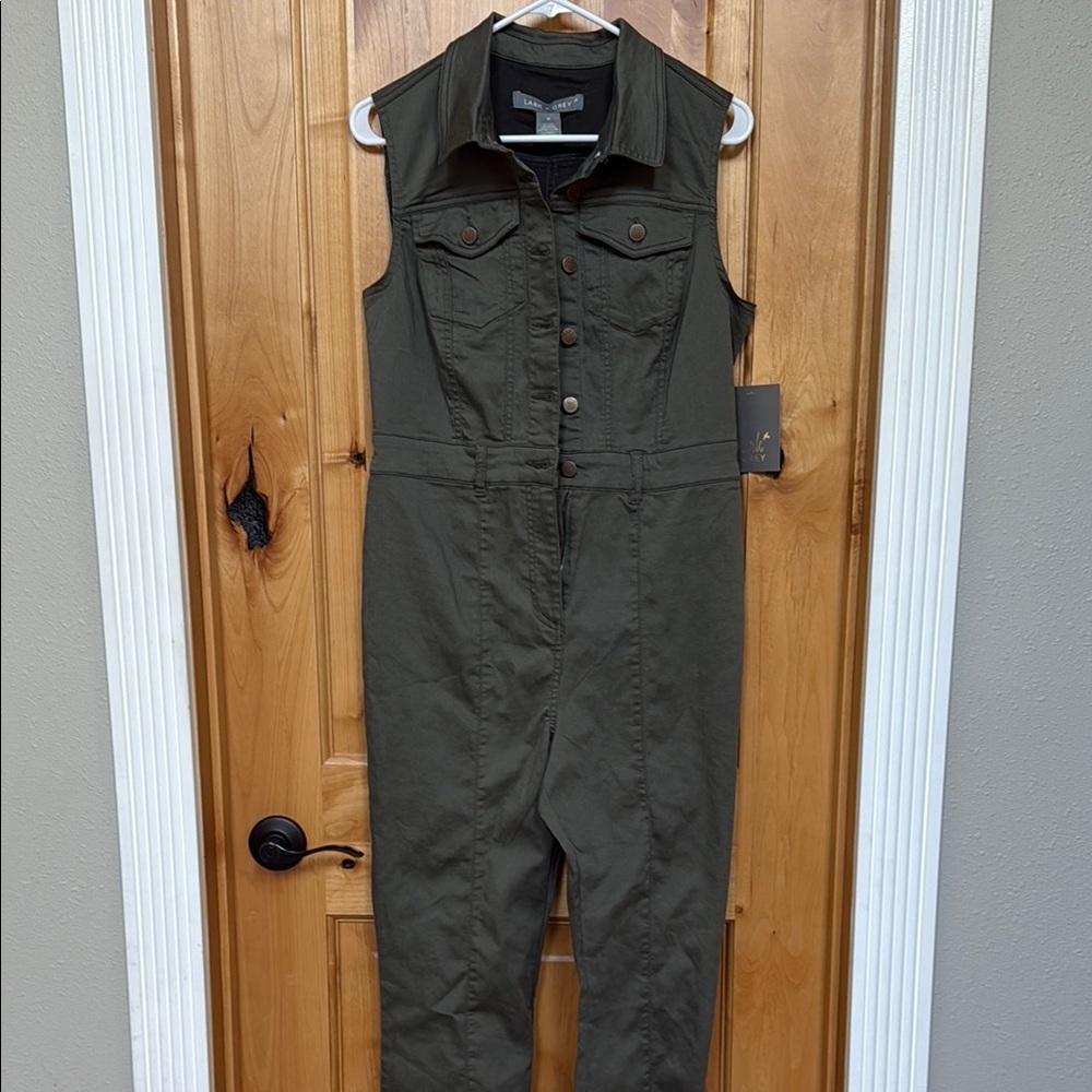 Olive Green Sleeveless Jumpsuit